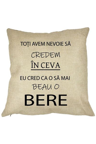 BEKZ Față de pernă pătrată Drink A Beer, 40x40 cm