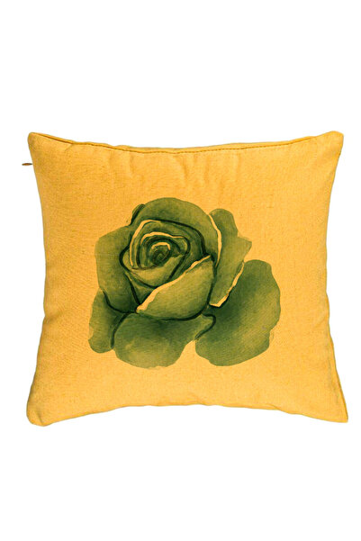 BEKZ Perna Decorativa, Model Florale Trandafir Galbenstru, 40x40 cm, Galben, ...