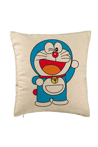 BEKZ Perna Decorativa, Model copii Doraemon, 40x40 cm, Bej, Husa Detasabila, Burduf