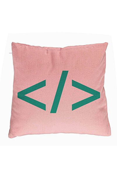 BEKZ Perna Decorativa, Model IT Coder, 40x40 cm, Roz, Husa Detasabila, Burduf