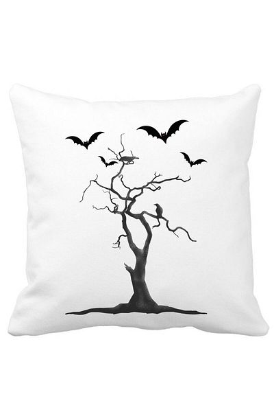 BEKZ Pillowcase With Halloween Motif 3, 40x40 Cm, White, Matte