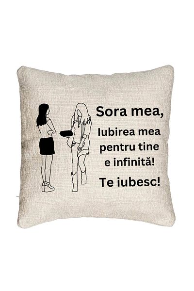 BEKZ Fata de perna Canapea Sora mea 10, 40x40 cm, Cu fermoar