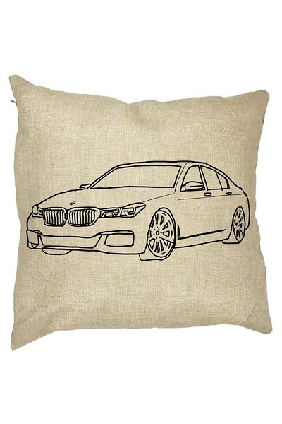 BEKZ Perna Decorativa Patrata BMW Lover, 40x40 cm, Husa Detasabila, Burduf