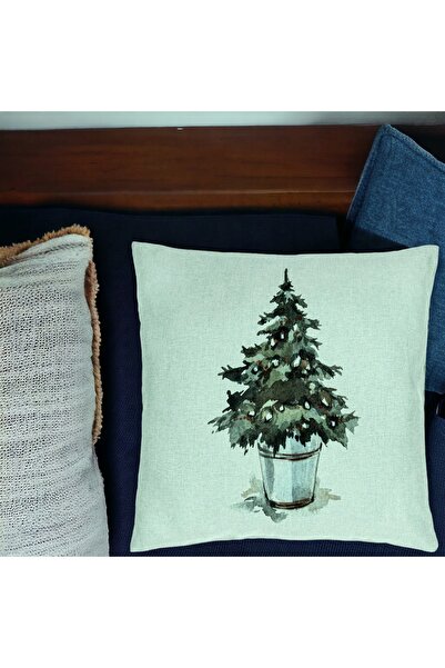 BEKZ Perna Decorativa cu tematica de Craciun, Brad 1, 40x40 cm, Verde Menta, ...