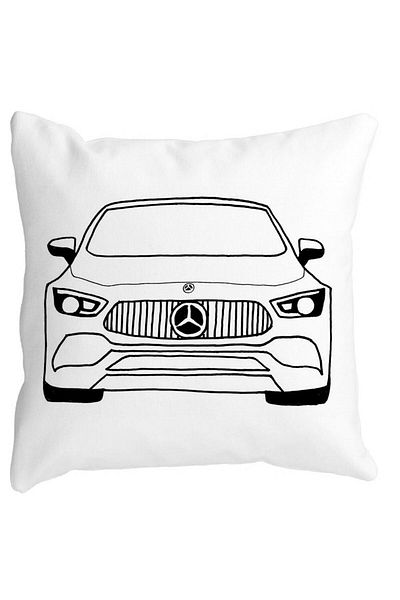 BEKZ Hey Mercedes Square Pillowcase, 40x40 Cm, White, Matte