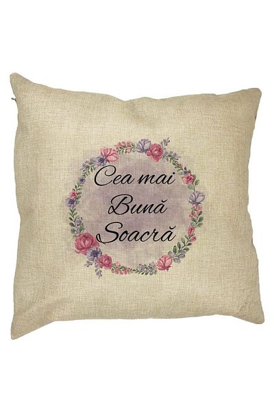 BEKZ Perna Decorativa pentru Soacra 1, 40x40 cm, Husa Detasabila, Burduf