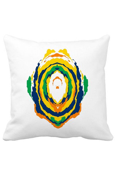 BEKZ Pillowcase Abstract Pattern, Multicolor, 40x40 Cm, White, Matte