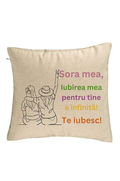 BEKZ Perna Decorativa Sora mea 9, 40x40 cm, Bej, Husa Detasabila, Burduf