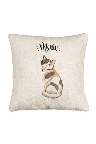 BEKZ Perna Decorativa Canapea, Model Meow, 40x40 cm, Cu fermoar