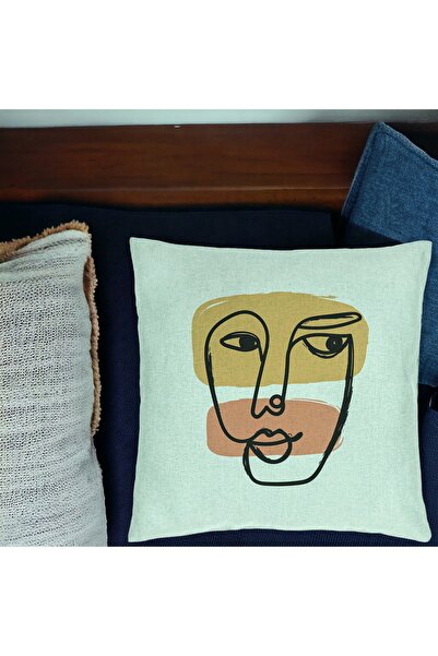 BEKZ Față de pernă, model fată femeie, 40x40 cm, verde mentă