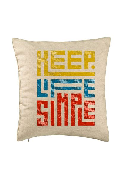 BEKZ Față de pernă, model Keep Life Simple, 40x40 cm, bej