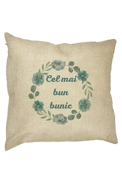 BEKZ Perna Decorativa pentru Bunicul 4, 40x40 cm, Husa Detasabila, Burduf