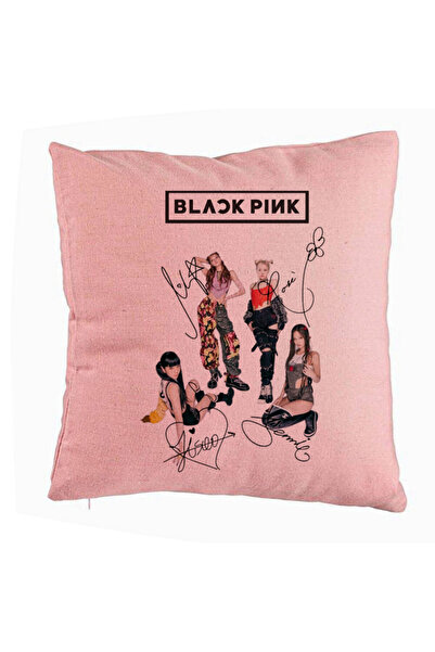 BEKZ Față de pernă Blackpink cu semnături, model 1, 40x40 cm, roz
