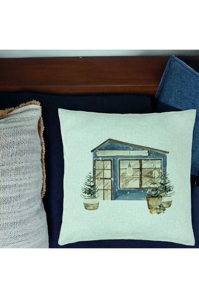 BEKZ Față de pernă cu tematică de Crăciun, 2 buc., 40x40 cm, verde mentă