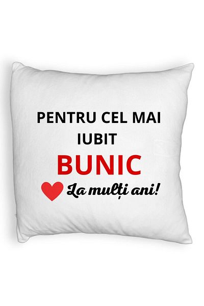 BEKZ Fluffy Decorative Pillow, for Grandpa 3, 40x40 cm, White, Removable Cover, Bellows
