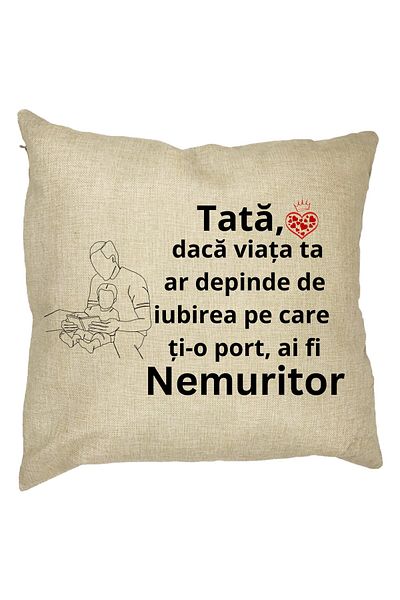BEKZ Perna Decorativa pentru Tata 8,40x40 cm, Husa Detasabila, Burduf