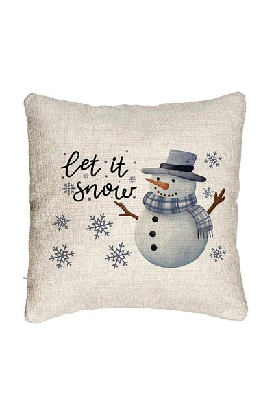 BEKZ Perna Decorativa Canapea de Craciun Om de Zapada si Text, 40x40 cm, Cu fermoar
