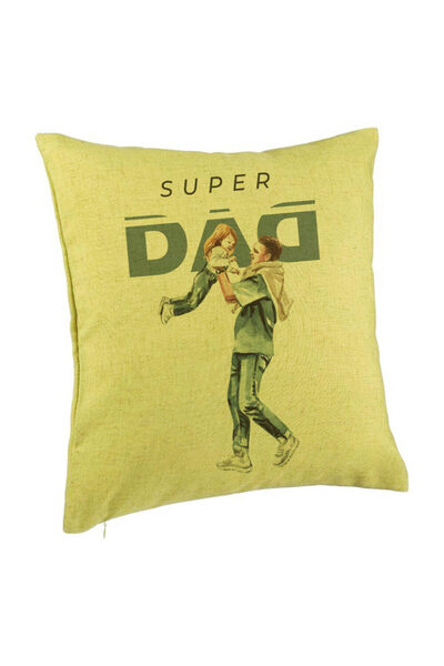 BEKZ Față de pernă, model Super Dad, 40x40 cm, verde