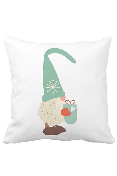 BEKZ Christmas Themed Pillowcase, Gnome 4, 40x40 Cm, White, Matte