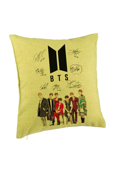 BEKZ Perna Decorativa, Model BTS, 40x40 cm, Verde, Husa Detasabila, Burduf