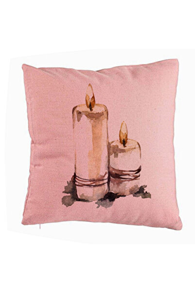 BEKZ Față de pernă cu tematică de Crăciun, lumânări 1, 40x40 cm, roz
