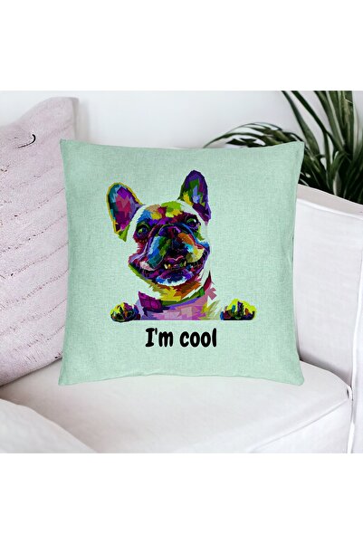 BEKZ Față de pernă, model colorat I'm Cool, 40x40 cm, verde mentă