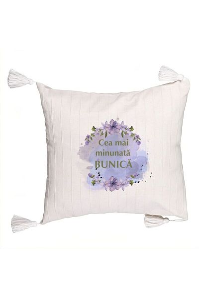 BEKZ Fringed Pillowcase for Grandma 3, 45x45 cm, With zipper