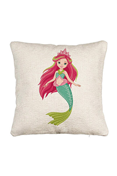 BEKZ Perna Decorativa Canapea, Model Sirena Verde, 40x40 cm, Cu fermoar