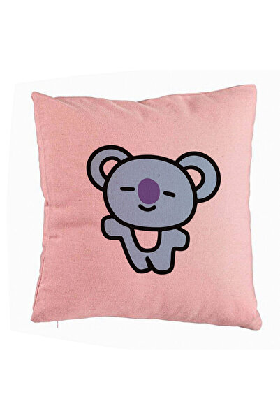 BEKZ Fata De Perna, Model Ursulet Koala, 40x40 Cm, Roz, Husa Detasabila