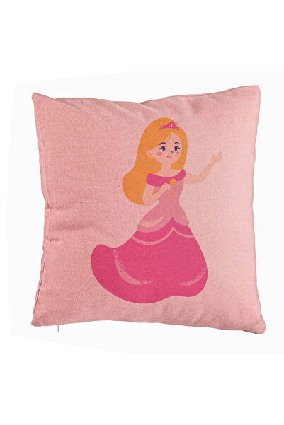 BEKZ Perna Decorativa, Model Printesa Roz, 40x40 cm, Roz, Husa Detasabila, Bu...