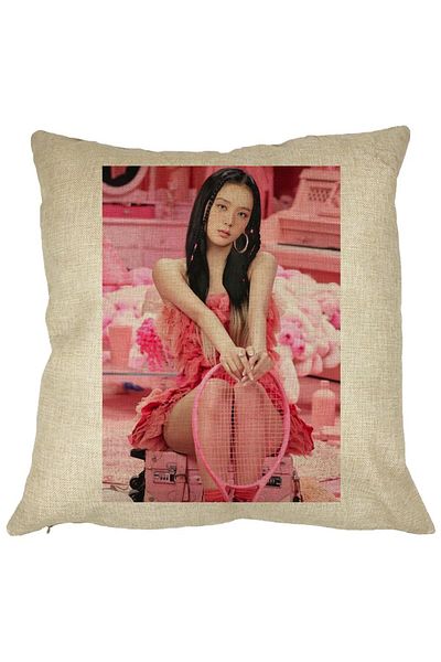 BEKZ Perna Decorativa BlackPink Jisoo 4, 40×40 cm, Husa Detasabila, Burduf