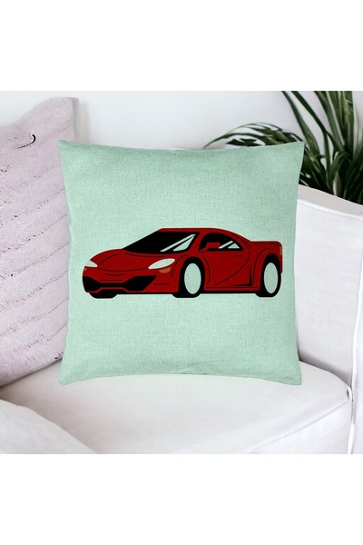 BEKZ Față de pernă, model mașină roșie, 40x40 cm, verde mentă