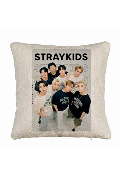 BEKZ Perna Decorativa Canapea , Stray Kids 4, 40×40 cm, Husa Detasabila, Burduf