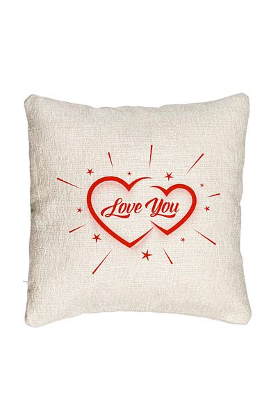 BEKZ Fata de perna Canapea, Model Love You, 40x40 cm, Cu fermoar