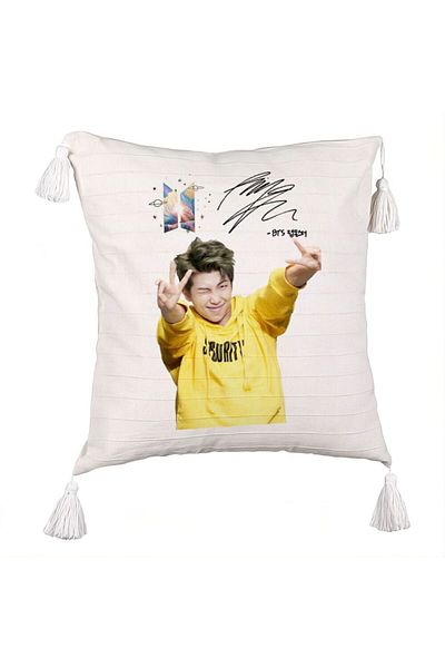 BEKZ BTS Kim 2 Fringed Pillowcase, 45x45 cm, Ecru, With zipper