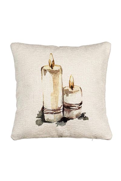 BEKZ Perna Decorativa Canapea cu tematica de Craciun, Lumanari 1, 40x40 cm, Cu fermoar