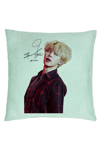 BEKZ Perna Decorativa BTS Jimin 2, 40x40 cm, Verde Menta, Husa Detasabila, Bu...