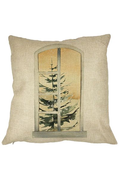 BEKZ Perna Decorativa cu tematica de Craciun, 5, 40x40 cm, Husa Detasabila, Burduf