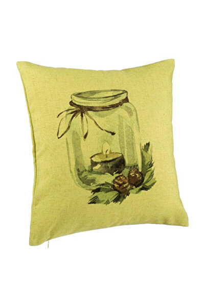 BEKZ Perna Decorativa cu tematica de Craciun, 13, 40x40 cm, Verde, Husa Detas...