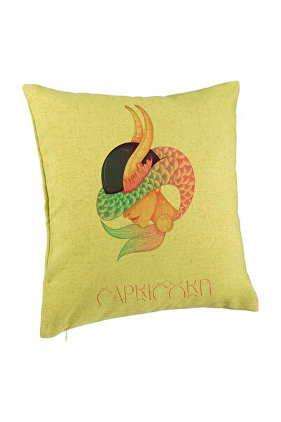 BEKZ Față de pernă, model zodiacal Capricorn, 40x40 cm, verde