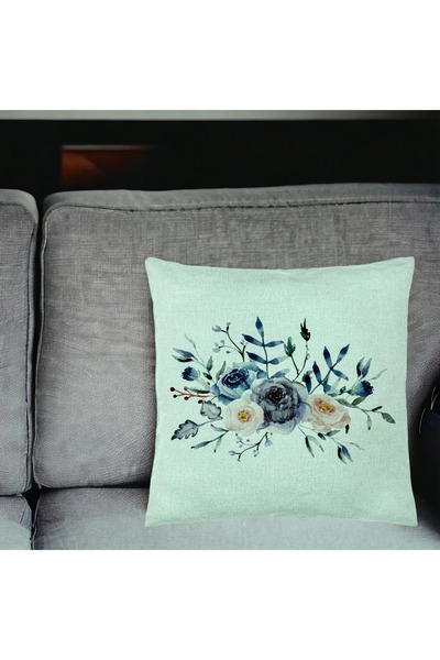 BEKZ Față de pernă, model floral verde mentă, 40x40 cm, verde mentă