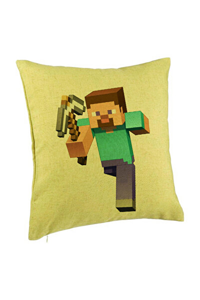 BEKZ Perna Decorativa, Model Minecraft Mining Steve 8bit, 40x40 cm, Verde, Hu...