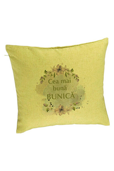 BEKZ Perna Decorativa pentru Bunica 2, 40x40 cm, Verde, Husa Detasabila, Burduf