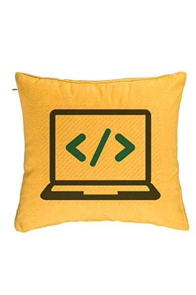 BEKZ Perna Decorativa, Model Developer, 40x40 cm, Galben, Husa Detasabila, Burduf