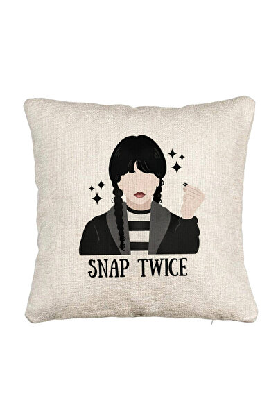 BEKZ Fata de perna Canapea, Model Wednesday Addams 6, 40x40 cm, Cu fermoar