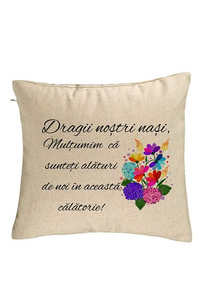 BEKZ Perna Decorativa pentru Nasi 1, 40x40 cm, Bej, Husa Detasabila, Burduf