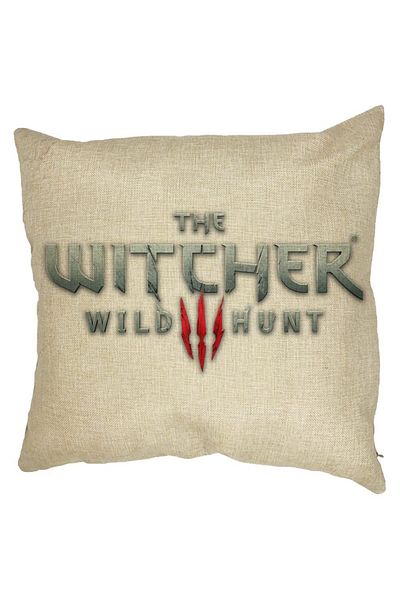 BEKZ Perna Decorativa cu The Withcher Text, 40x40 cm, Husa Detasabila, Burduf