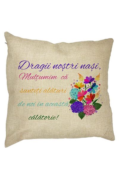 BEKZ Perna Decorativa pentru Nasi 2, 40x40 cm, Husa Detasabila, Burduf