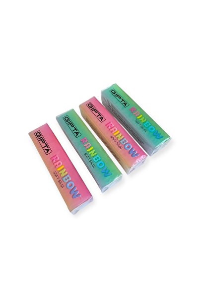 Polin Rainbow Eraser Set, Soft Eraser, 4 Pieces, Colorful Gradient Design