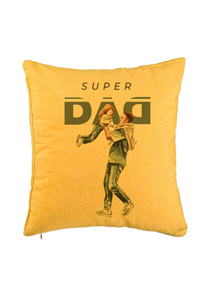 BEKZ Față de pernă, model Super Dad, 40x40 cm, galbenă